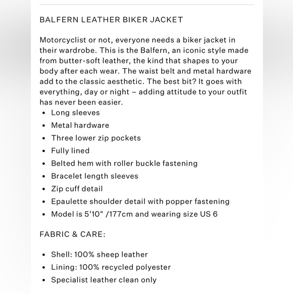 ALL SAINTS BLACK BALFERN LEATHER BIKER JACKET - EUC! - Picture 8 of 13